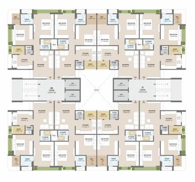  khyber-heights Block B Cluster Plan from 1st to 7th Floor