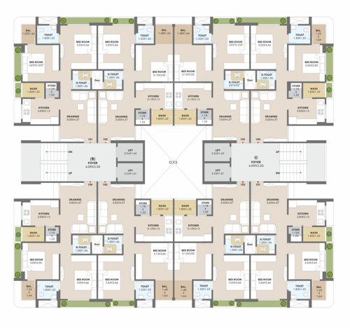  khyber-heights Block B Cluster Plan from 1st to 7th Floor