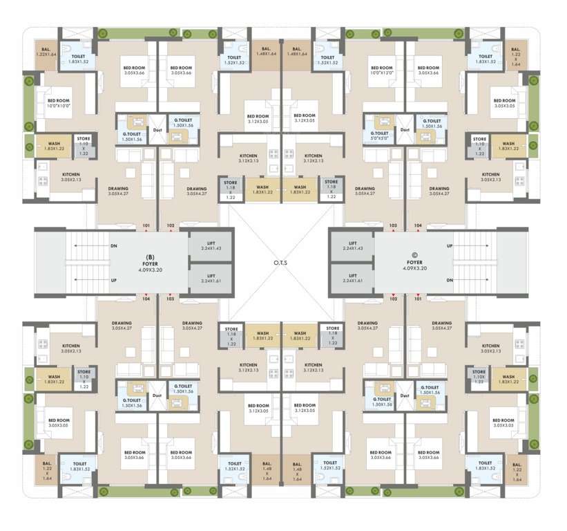  khyber heights Block B Cluster Plan from 1st to 7th Floor
