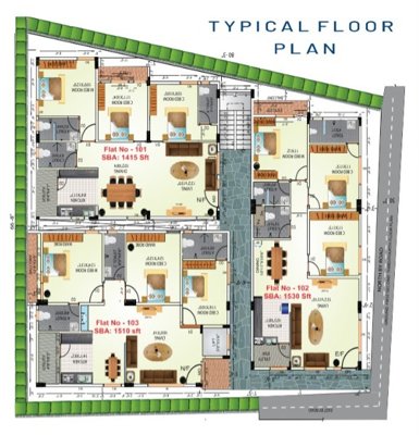  parimala-residency Parimala Residency Cluster Plan from 1st to 5th Floor