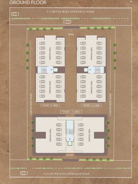  meera-flats Tower C Cluster Plan for ground Floor