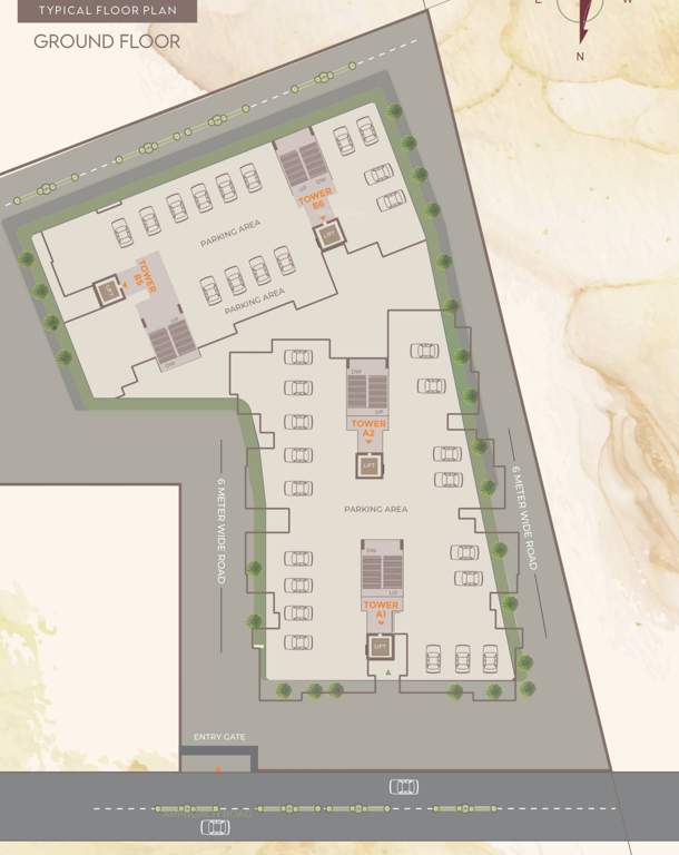  saibaba apartment Tower A1 A2 Cluster Plan For Ground Floor