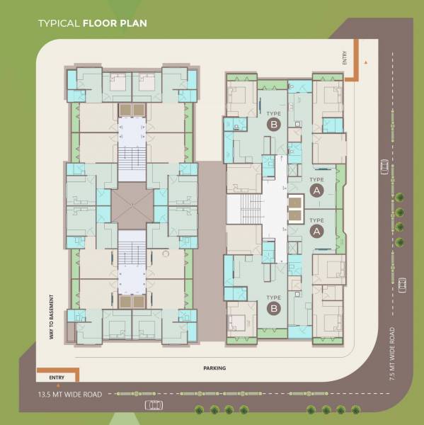  dhaval-apartment Dhaval Apartment Cluster Plan for typical Floor