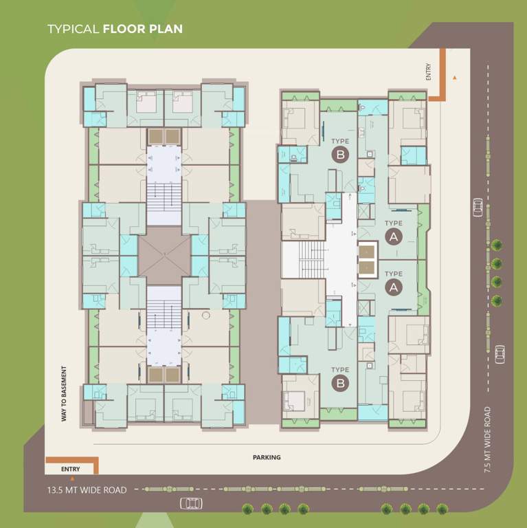  dhaval apartment Dhaval Apartment Cluster Plan for typical Floor