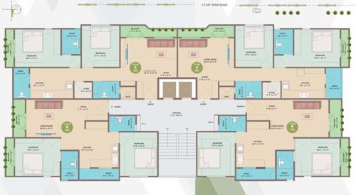  dhaval-apartment Dhaval Apartment Cluster Plan from 1st to 7th Floor