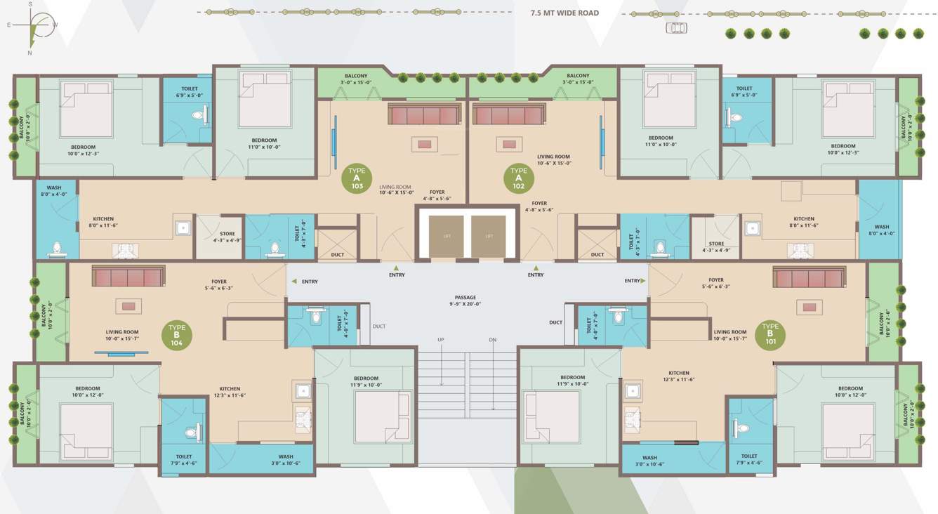  dhaval apartment Dhaval Apartment Cluster Plan from 1st to 7th Floor
