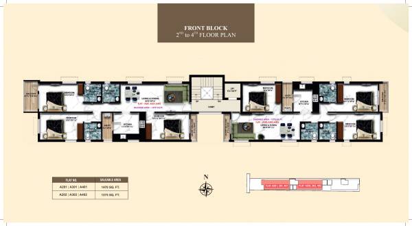  east Block A Cluster Plan from 2nd to 4th Floor