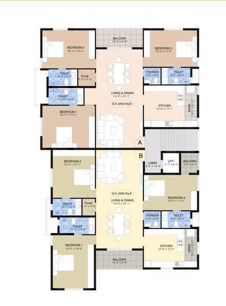  v r residences V R Residences Cluster Plan for Typical Floor