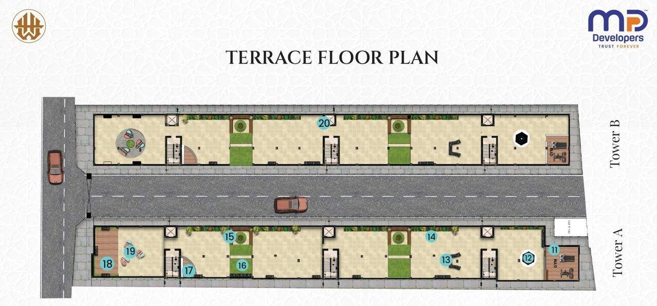  the white house tower a White House Tower A Cluster Plan Terrace floor plan