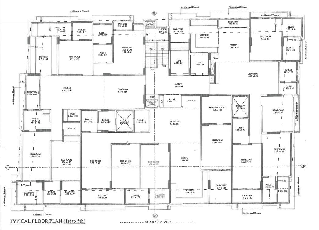  mangal elegance Mangal Elegance Cluster Plan from 1st to 5th Floor