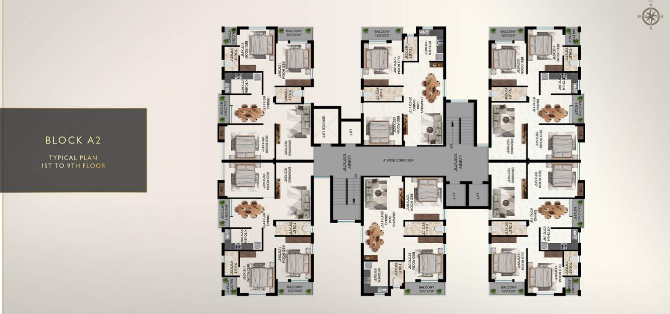 diamond city  Diamond City Block A 2 Cluster Plan from 1st to 9th Floor