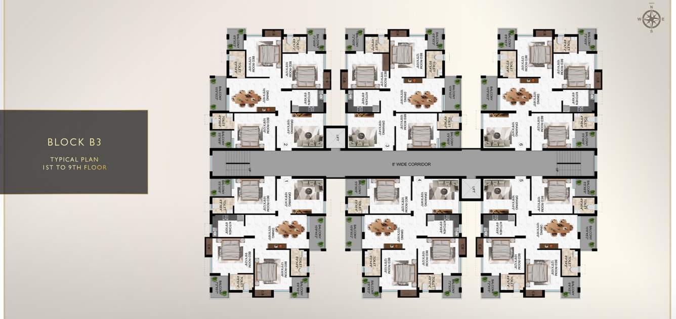  diamond city  Diamond City Block B 3 Cluster Plan from 1st to 9th Floor