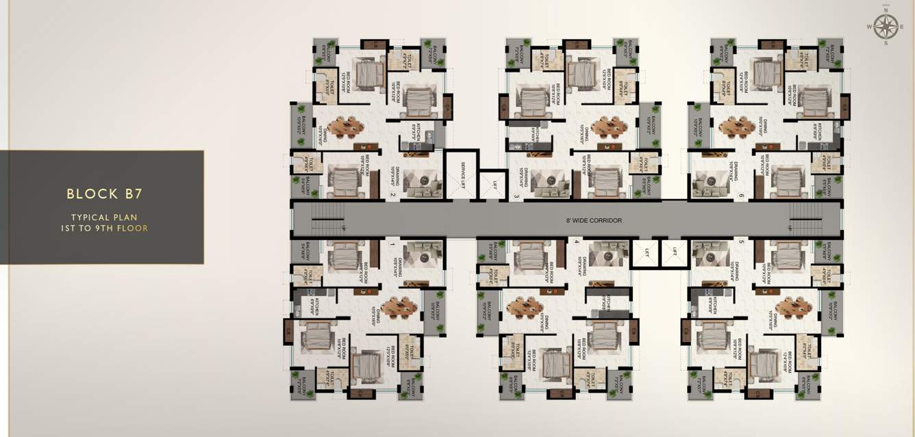  diamond city  Diamond City Block B 7 Cluster Plan from 1st to 9th Floor