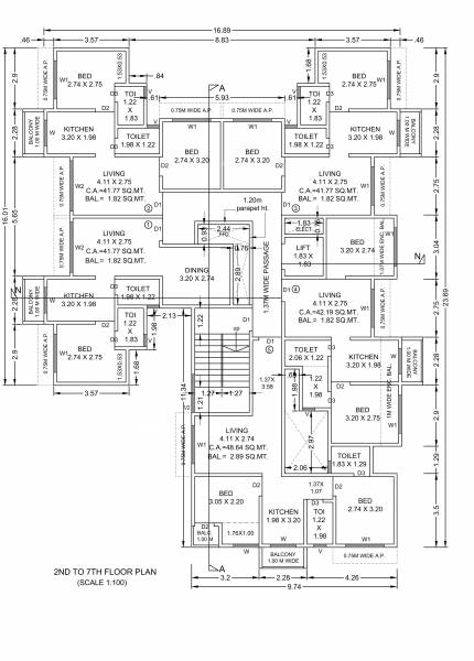 Elite Cluster Plan from 2nd to 7th Floor elite Elite Cluster Plan from 2nd to 7th Floor