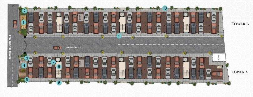  the white house tower b The White House A,B Parking Cluster Plan