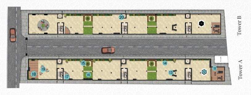  the white house tower b The White House A,B terrace Cluster Plan