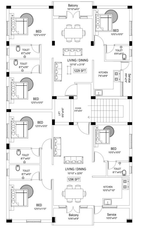  springfield apartments Springfield Apartments Cluster Plan from 1st to 2nd Floor