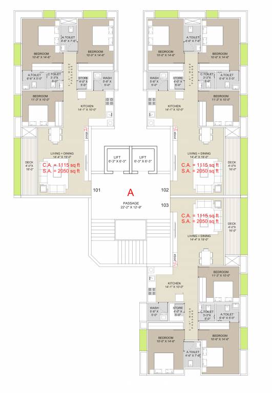  wellanta Block A Cluster Plan from 1st to 10th Floor