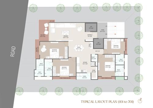  nandini-arise Nandini Arise Cluster Plan from 1st to 7th Floor