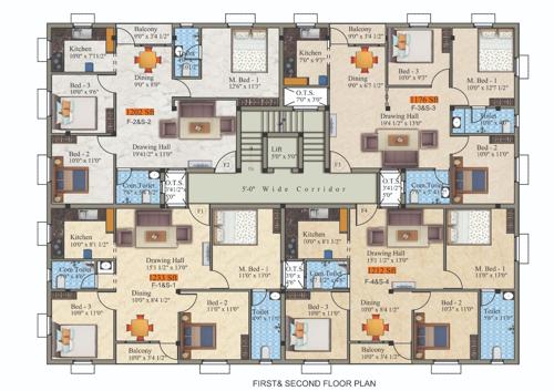  sudharshan-vista Sudharshan Vista Cluster Plan from 1st to 2nd Floor