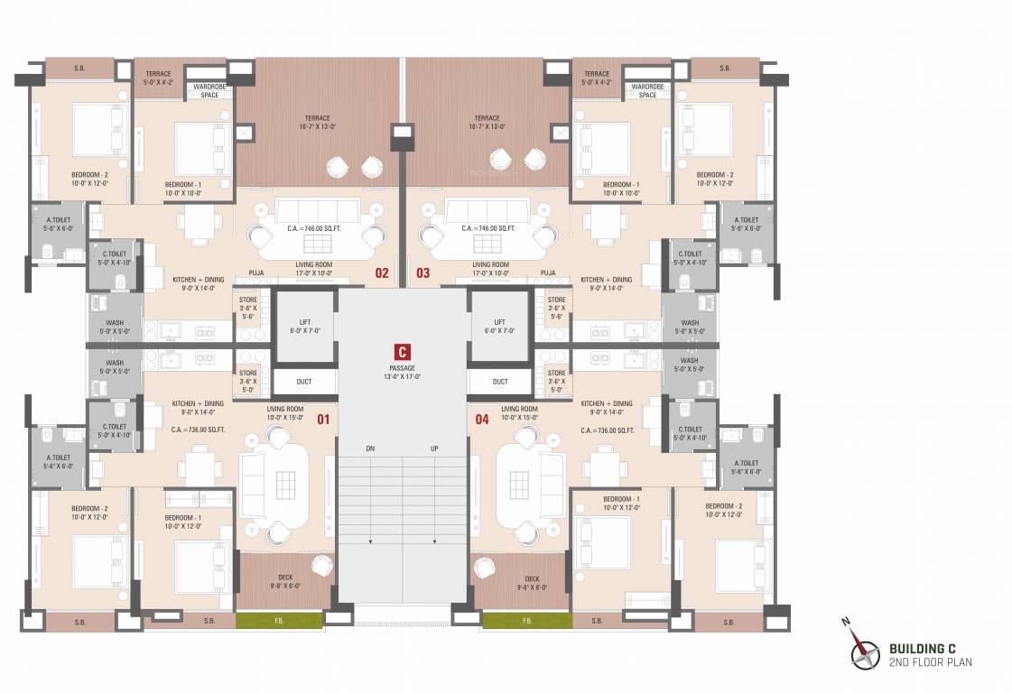 jivantta Jivantta Building C Cluster Plan for 2nd Floor