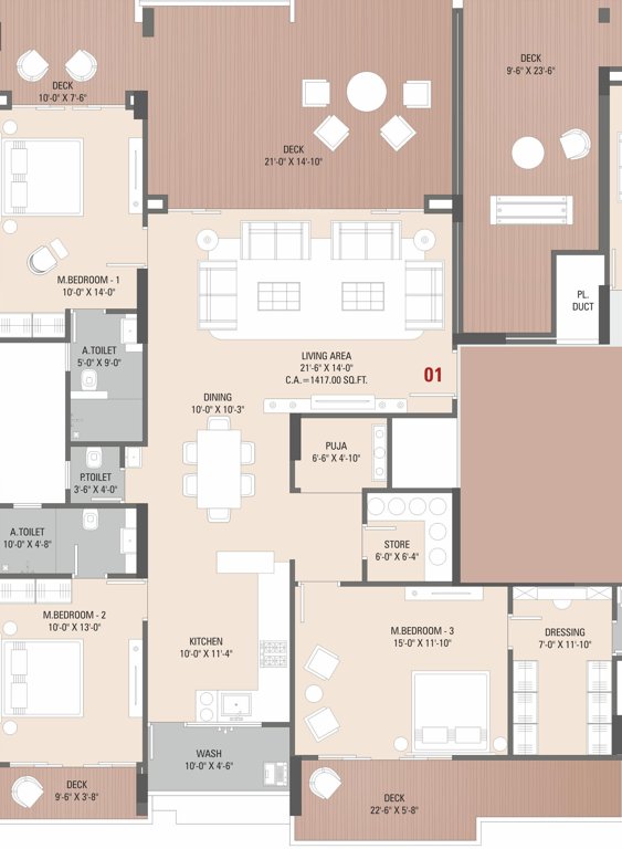 jivantta Jivantta Building D Cluster Plan for 14th Floor