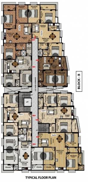  tower Block B Cluster Plan Typical Floor Plan