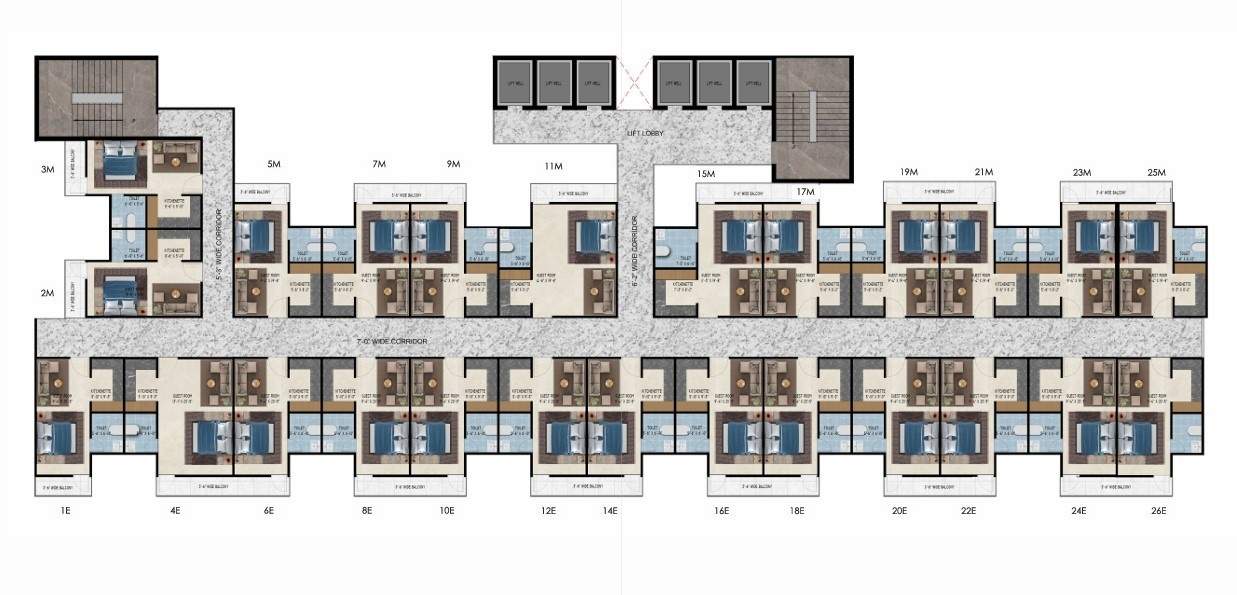  shivoy high street apartments Shivoy High Street Cluster Plan from 5th to 7th Floor
