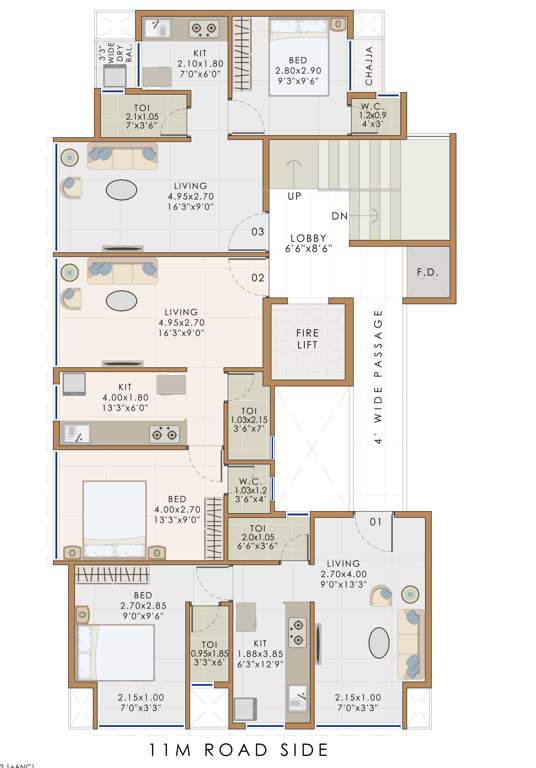  topaz Sarang Topaz Cluster Plan from 1st to 4th Floor