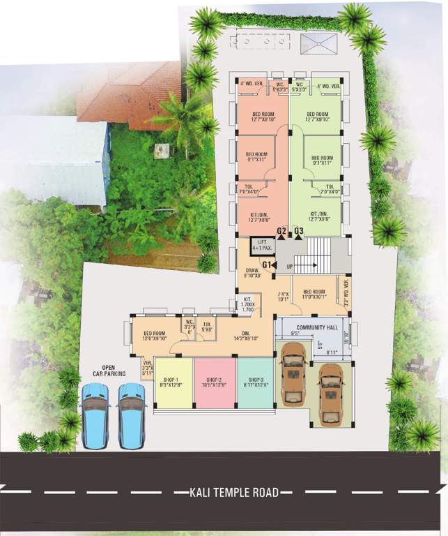  swapno villa Swapno Villa Cluster Plan for ground Floor