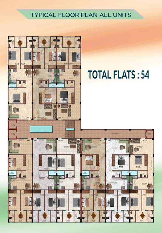  hindustan apartment Hindustan Apartment Cluster Plan from 1st to 6th Floor