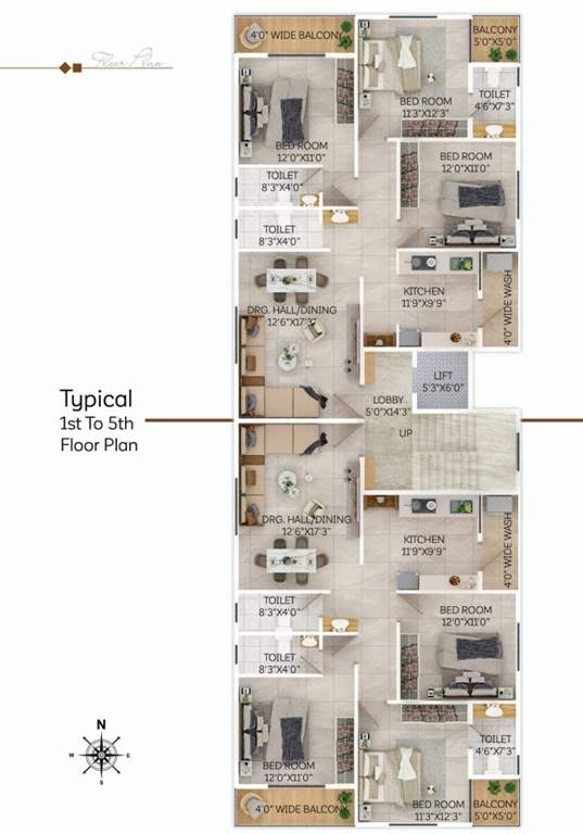  vishal classic Vishal Classic Cluster Plan from 1st to 5th Floor