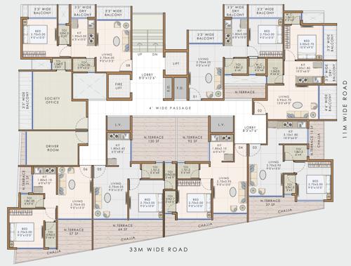  neelkanth-rudra Neelkanth Rudra Cluster Plan for 1st Floor