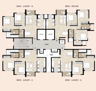  codename64 Codename64 Cluster Plan from 1st to 14th Floor