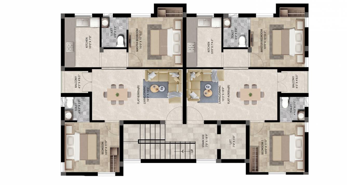  sruthi Sruthi Cluster Plan from 1st to 3rd Floor