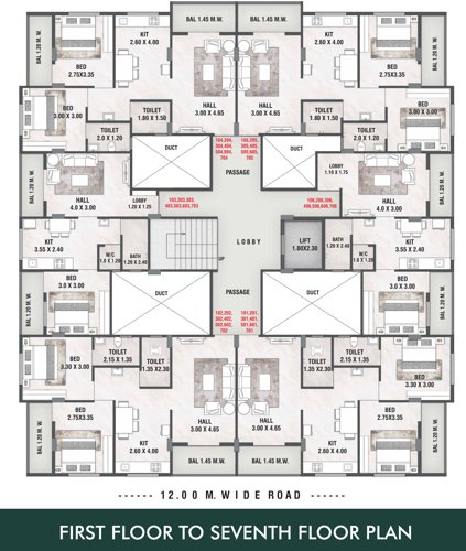  varad-heights Varad Heights Cluster Plan from 1st to 7th Floor
