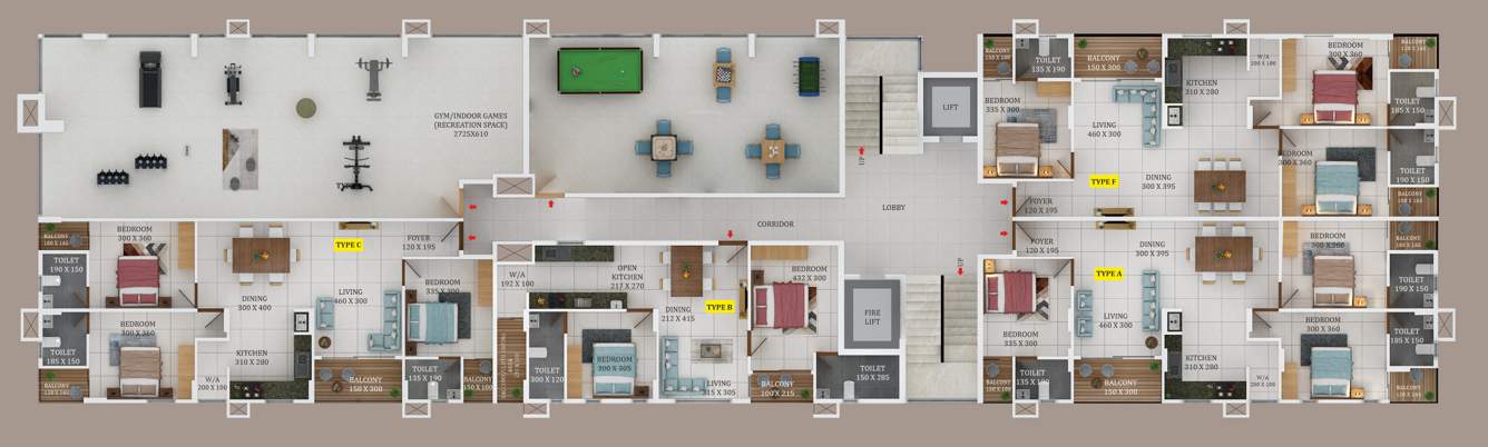 pearl view apartments Pearl View Apartments Cluster Plan for 8th Floor