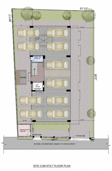  jeevan-flats Jeevan Flats Cluster Plan for Stilt Floor