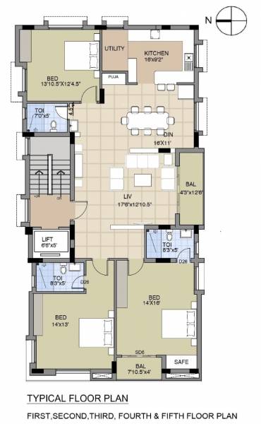  jeevan-flats Jeevan Flats Cluster Plan from 1st to 5th Floor