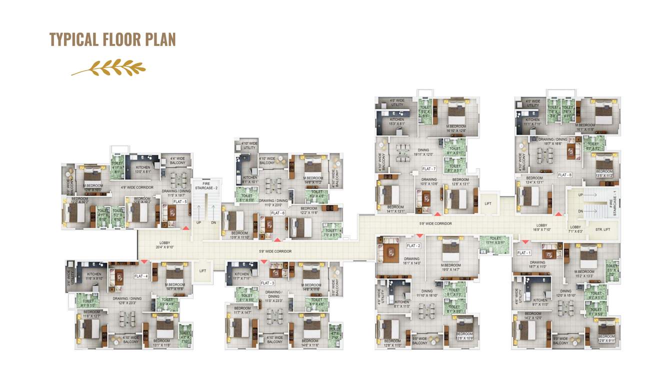 pramod signature Pramod Signature Cluster Plan from 1st to 8th Floor