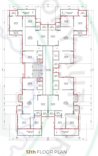  suryam-violetta Building A Cluster Plan 12th floor