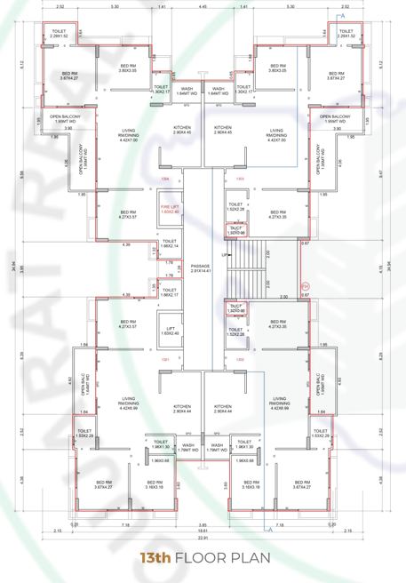suryam violetta Building A Cluster Plan 13th Floor