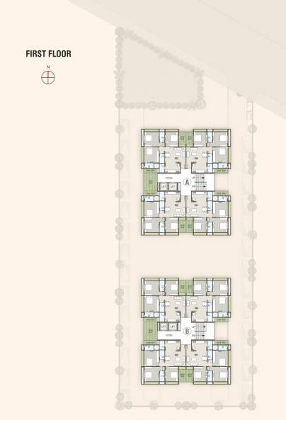  laxmi-101 Block A ,B Cluster Plan for 1st Floor