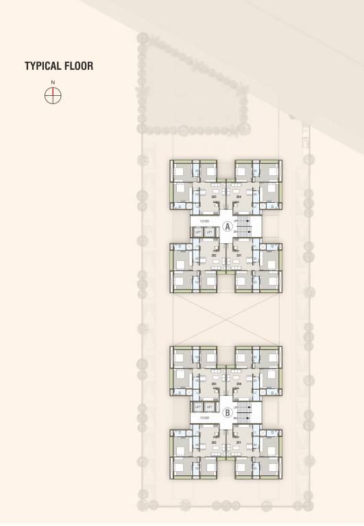  laxmi 101 Block A, B Cluster Plan for Typical Floor
