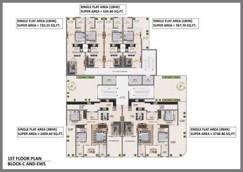  heights Heights Block C Cluster Plan from 1st to 15th Floor