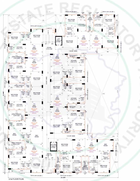  avenue Block A Cluster Plan from  1st Floor