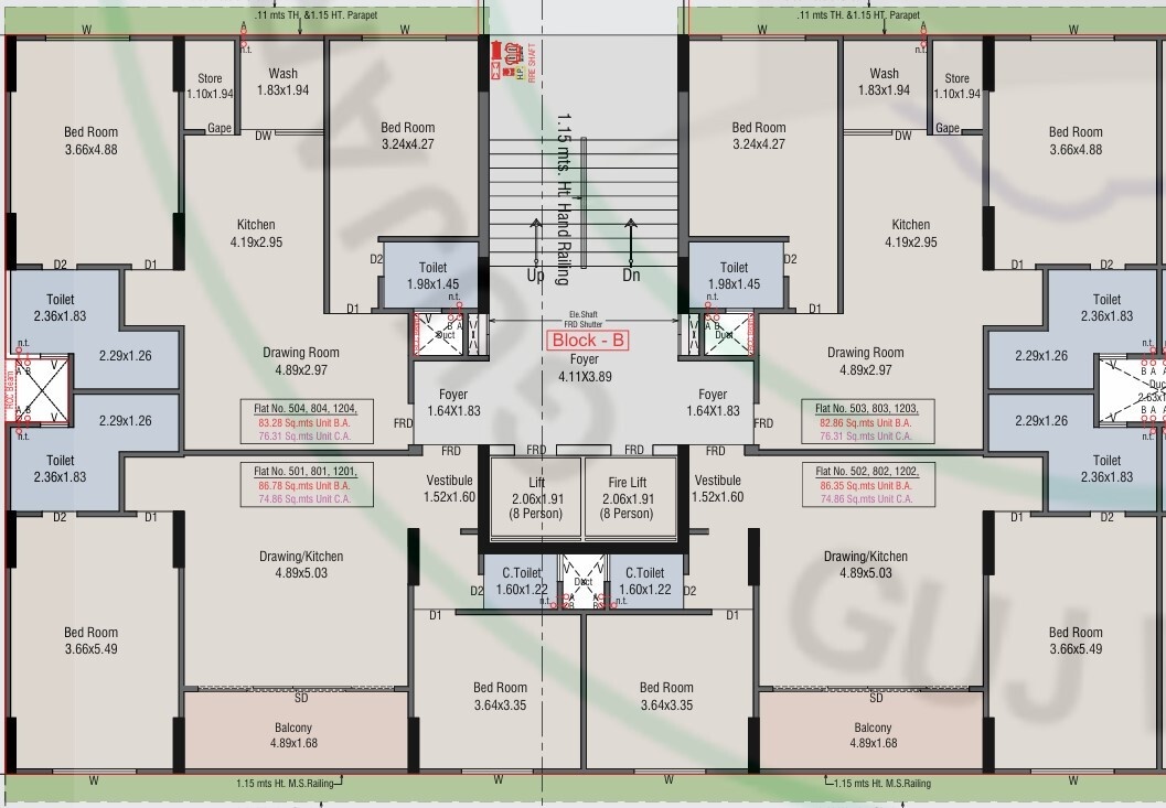  sunsetu sky Block B Cluster Plan 5th, 8th, & 12th Floor
