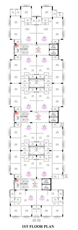  mahavir atulya phase i Block A, B, C Cluster Plan for 1st Floor