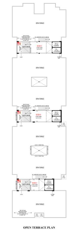  mahavir atulya phase i Block A, B, C  Cluster Plan for Terrace Floor