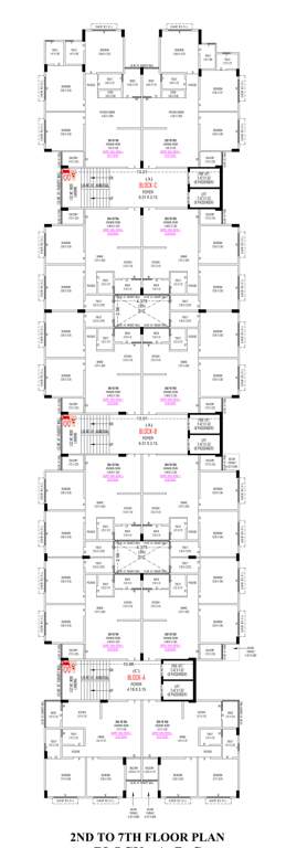  mahavir atulya phase i Block A, B, C Cluster Plan from 2nd to 7th Floor